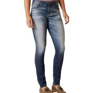 Big Star Maddie Skinny Stretch Jeans SIze 24 Medium Wash Cotton Blend Blue Faded